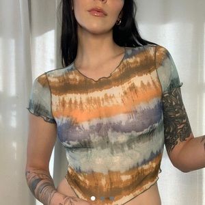 Tie-dye Mesh Crop